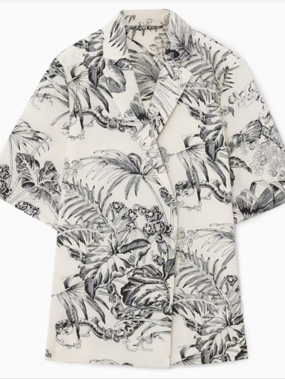 COS Black and White Botanical Print  Shirt (US 8)